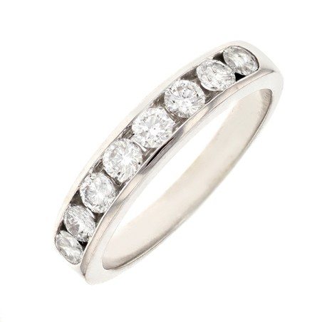 Alliance diamants 0.88 carat en or blanc