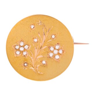 Broche diamants 0.17 carat en or jaune