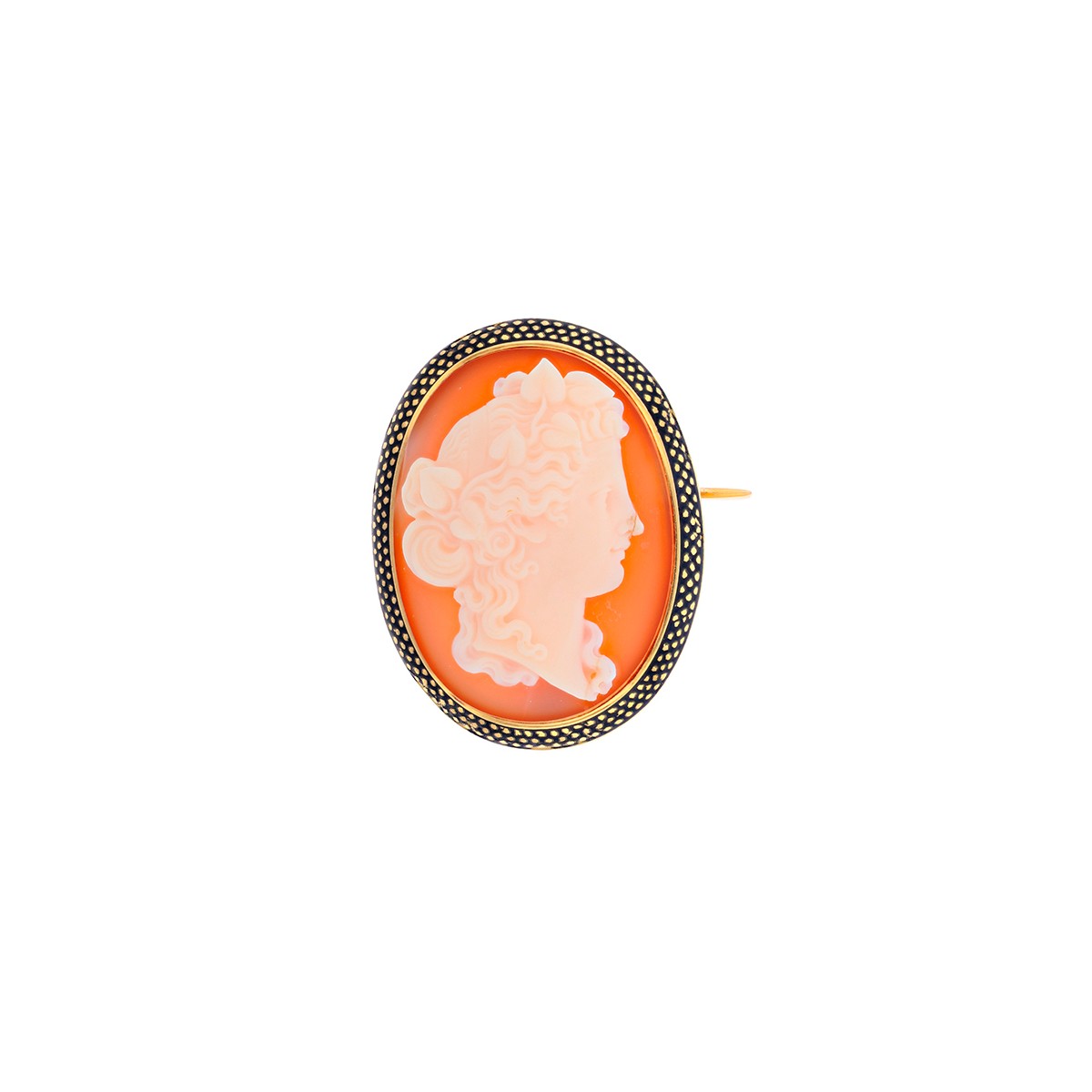Broche Ancienne Camée Vieil Or - Bijou Authentique 19e Siècle, Occasion