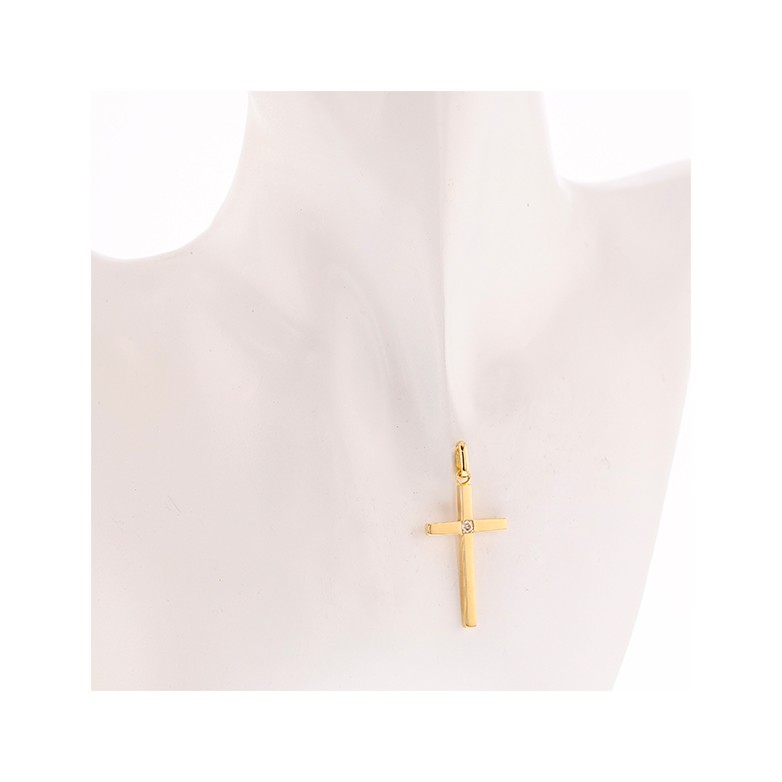 Croix diamant 0.13 carat en or jaune Croix diamant 0.13 carat en or jaune