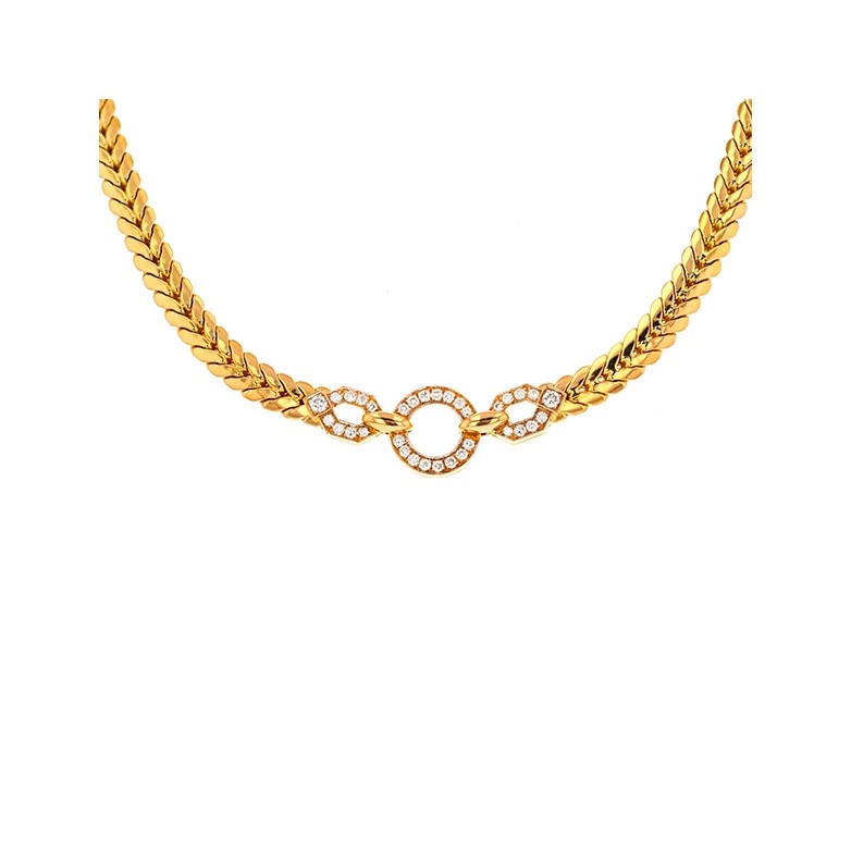 Collier diamants 1.44 carat en or jaune