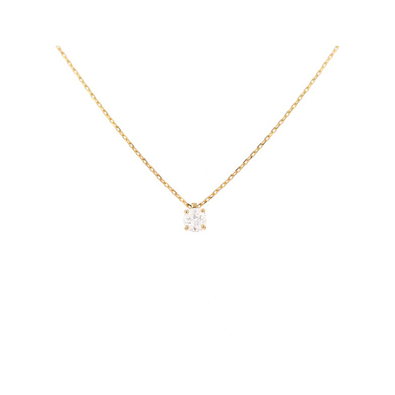Collier diamant 0.74 carat en or jaune Collier diamant 0.74 carat en or jaune