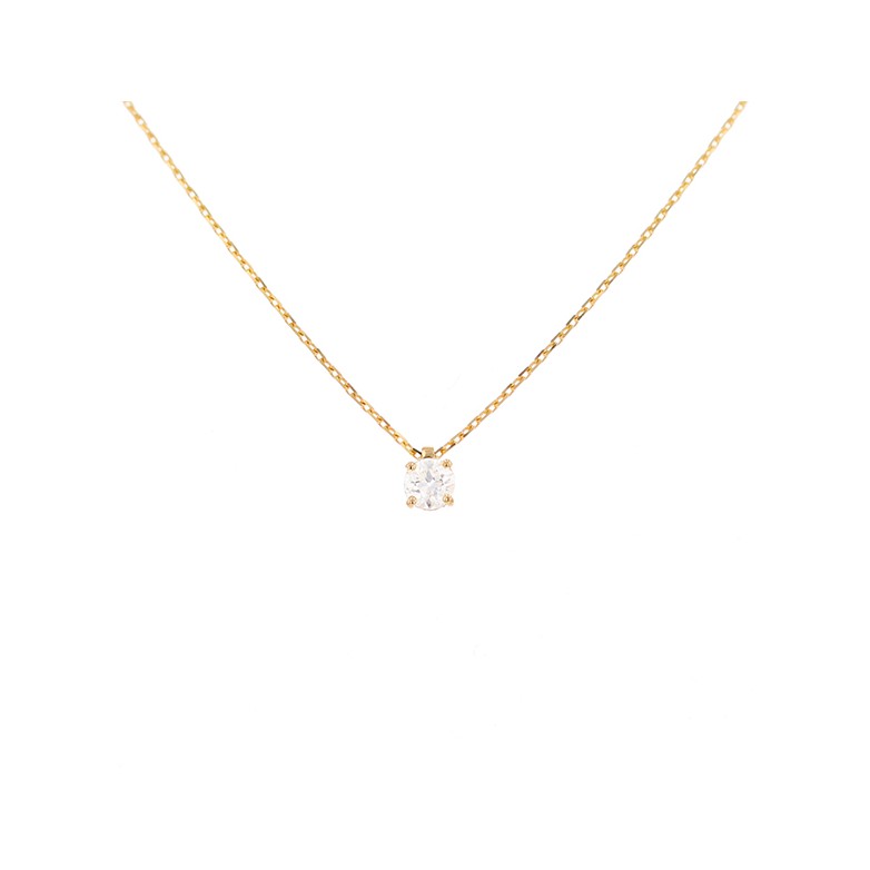 Collier diamant 0.74 carat en or jaune