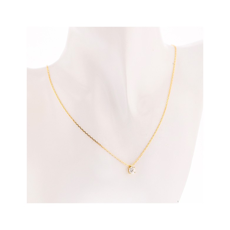 Collier diamant 0.74 carat en or jaune