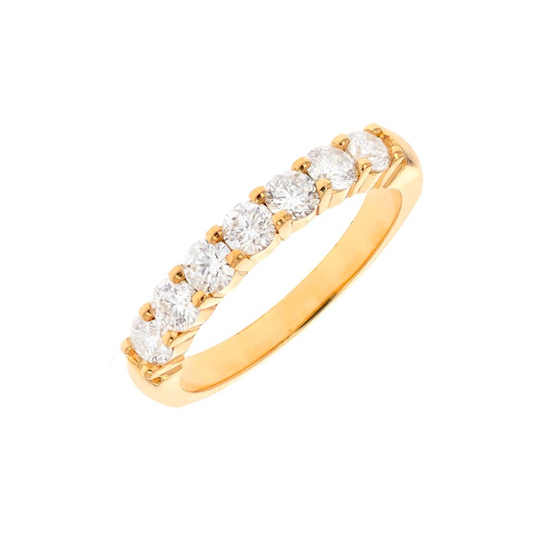 Alliance diamants 0.74 carat en or jaune