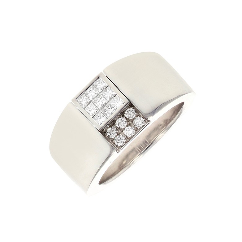 Bague diamants 0.49 carat en or blanc Bague diamants 0.49 carat en or blanc