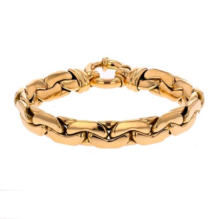 Bracelet maille haricot en or jaune 32.93 g