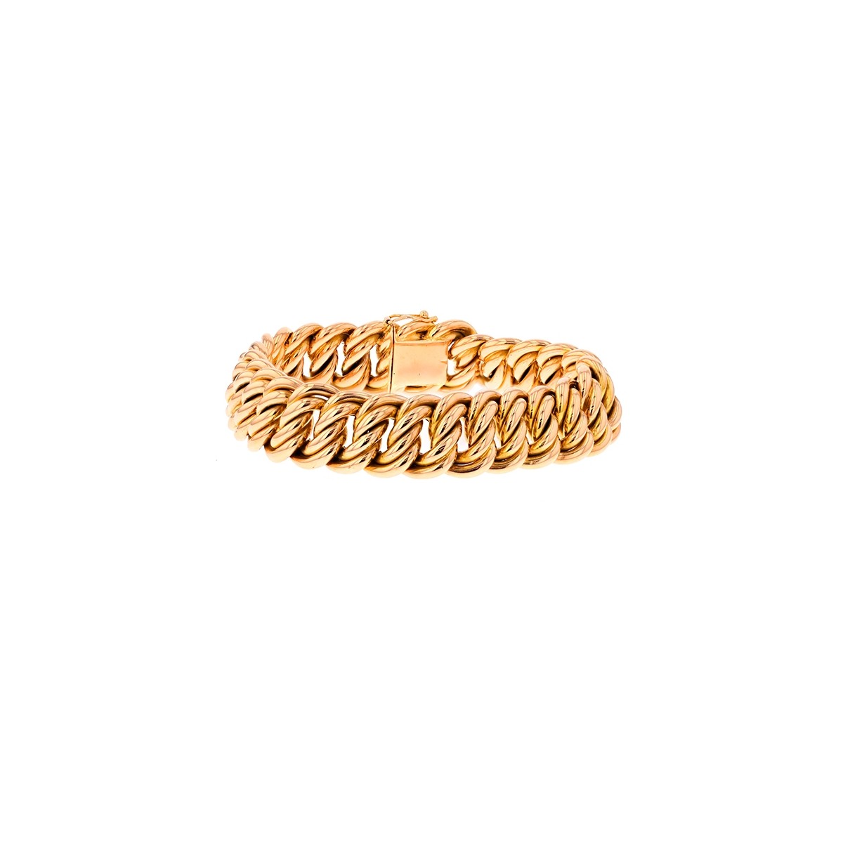Bracelet Femme Or Jaune 9 Carats - Maille Américaine - Largeur 0,70 Cm - Neuf Sans Emballage
