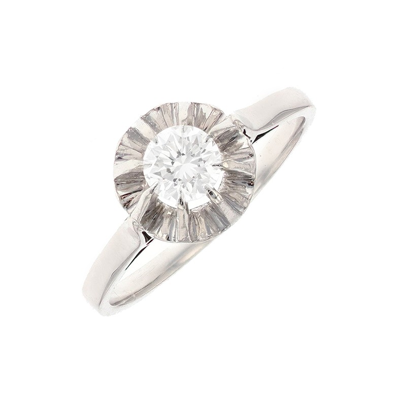 Solitaire diamant 0.43 carat en or blanc