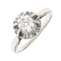 Solitaire Vintage diamant 0.50 carat en paltine et or blanc