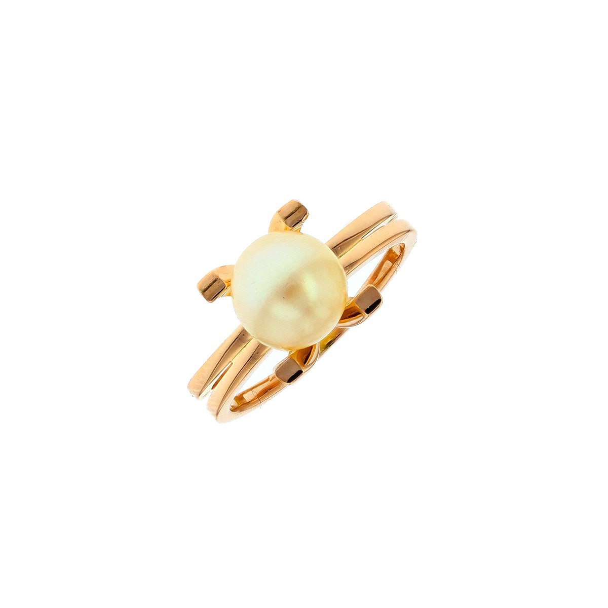 Bague perle en or jaune 5.19g