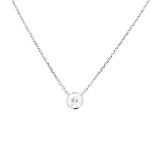 Collier diamant 1.42 carat en or blanc