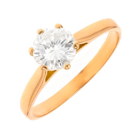 Solitaire diamant 0.65 carat en or jaune