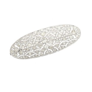 Broche diamants 3.51 carats en or blanc