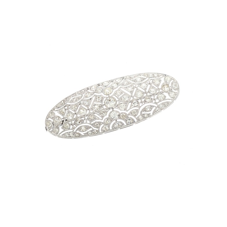 Broche diamants 3.51 carats en or blanc