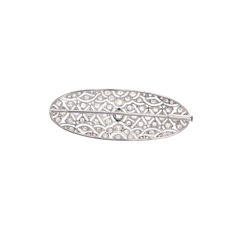 Broche diamants 3.51 carats en or blanc