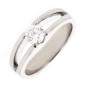 Solitaire diamant 0.40 carat en or blanc