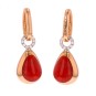 Boucles d'oreilles diamants 0.10 carat et pierres fines en or rose