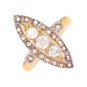 Bague marquise ancienne diamants 0.32 carat 2 ors