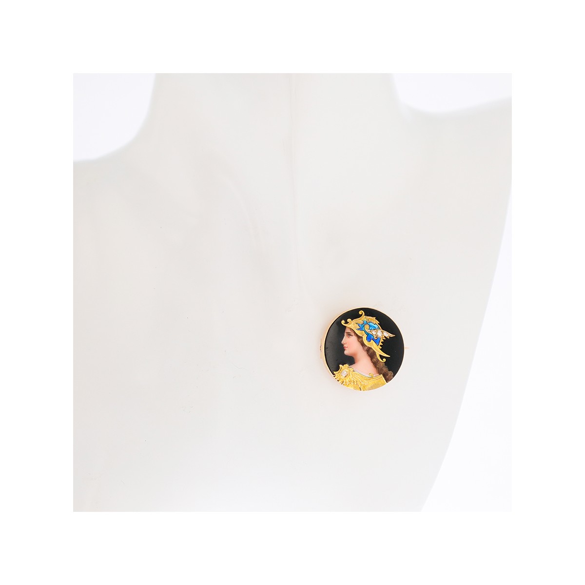 Broche Bijou Vintage Ange En Or Avec Cristaux Diamant Rose Et Bleu - Signée DODDE, Pièce Unique