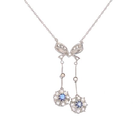 collier or gris saphir et diamant(s)