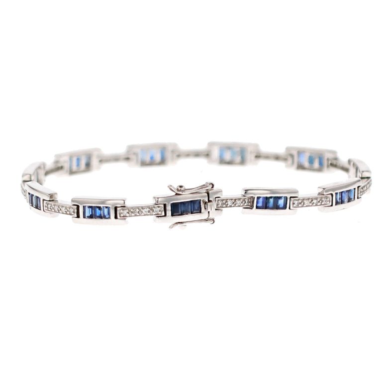 Bracelet or gris saphir et diamant(s) Bracelet or gris saphir et diamant(s)