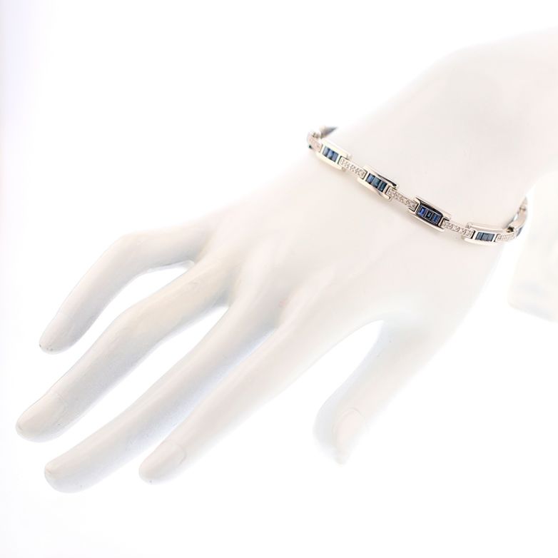 Bracelet or gris saphir et diamant(s) Bracelet or gris saphir et diamant(s)