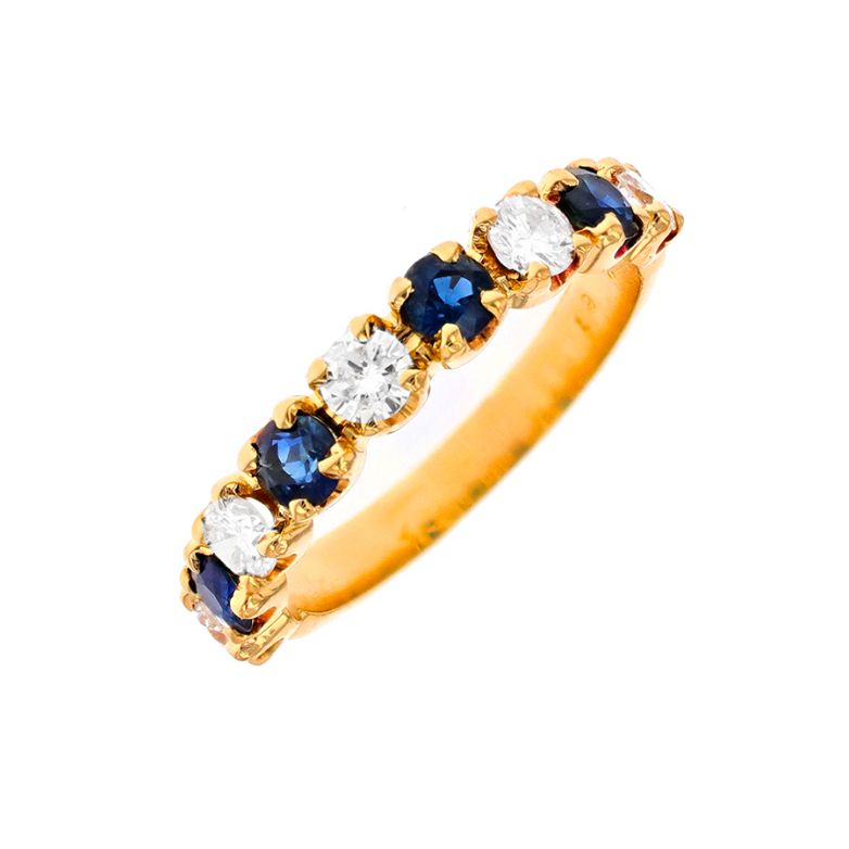Alliance or jaune saphir et diamant(s) Alliance or jaune saphir et diamant(s)