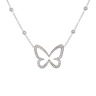 Collier papillon diamants...
