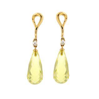 boucle d'oreille or jaune diamant et pierres fines