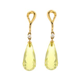 boucle d'oreille or jaune diamant et pierres fines