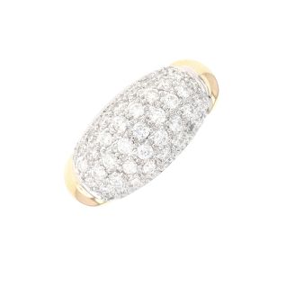 Alliance Bague Bicolore Or 18k 750/000 Avec Diamants - Bijou D'Occasion État Parfait