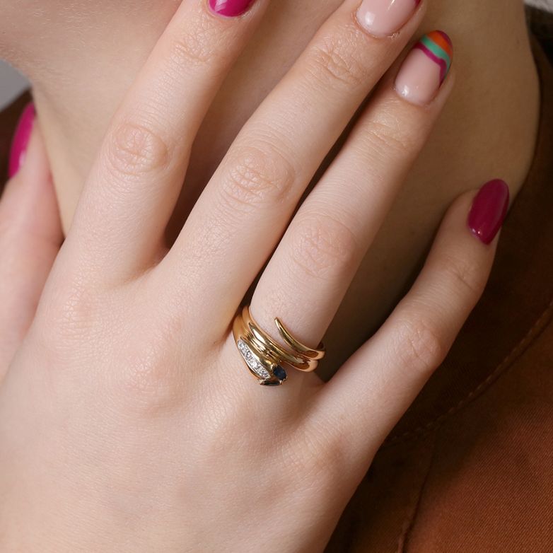 Bague or bicolore saphir et diamant(s) Bague or bicolore saphir et diamant(s)