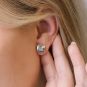 Boucles d'oreilles or gris Topaze 