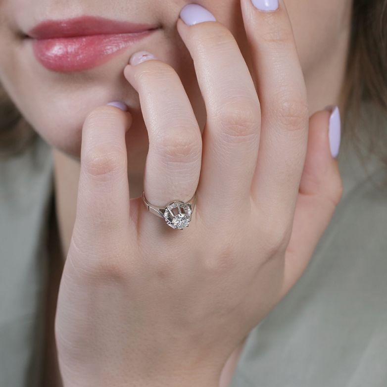 Solitaireor gris diamant (s) Vintage 