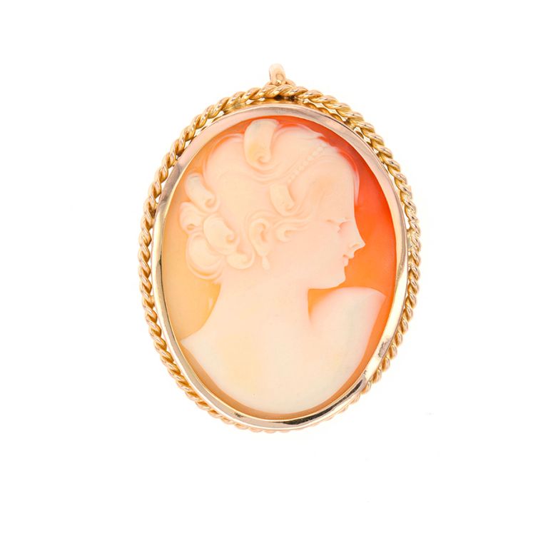 Broche or jaune Camée Vintage Broche or jaune Camée Vintage