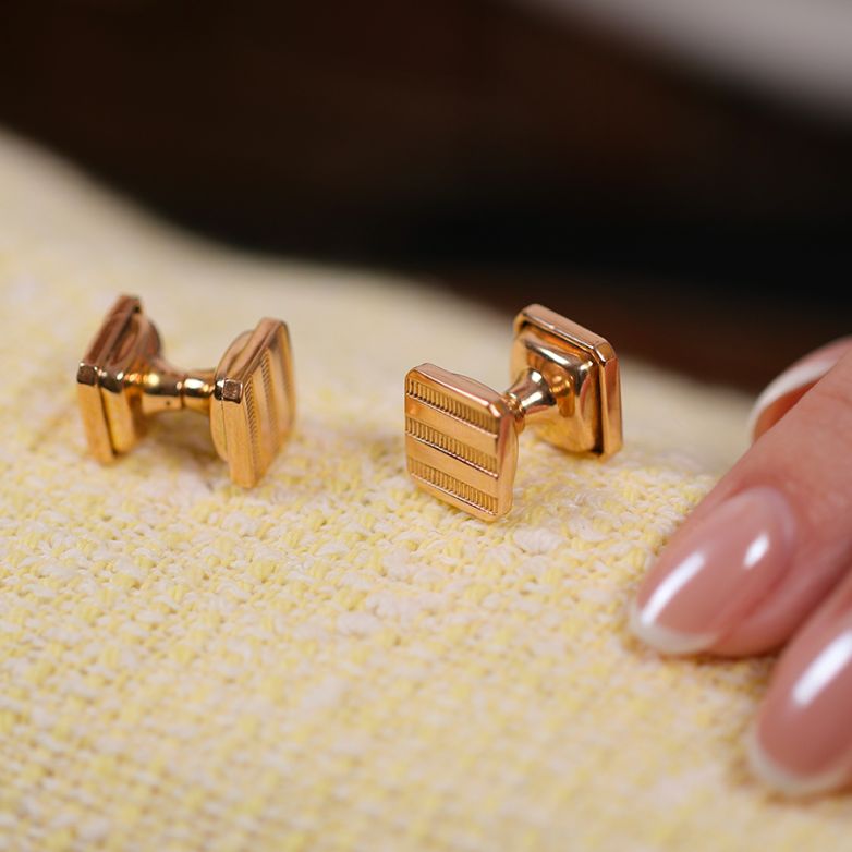Boutons de manchettes or jaune Vintage Boutons de manchettes or jaune Vintage