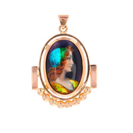 Pendentif or jaune émail