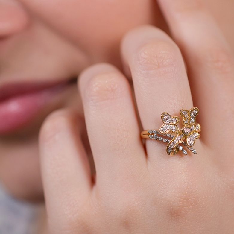 Bague or bicolore diamant (s) 