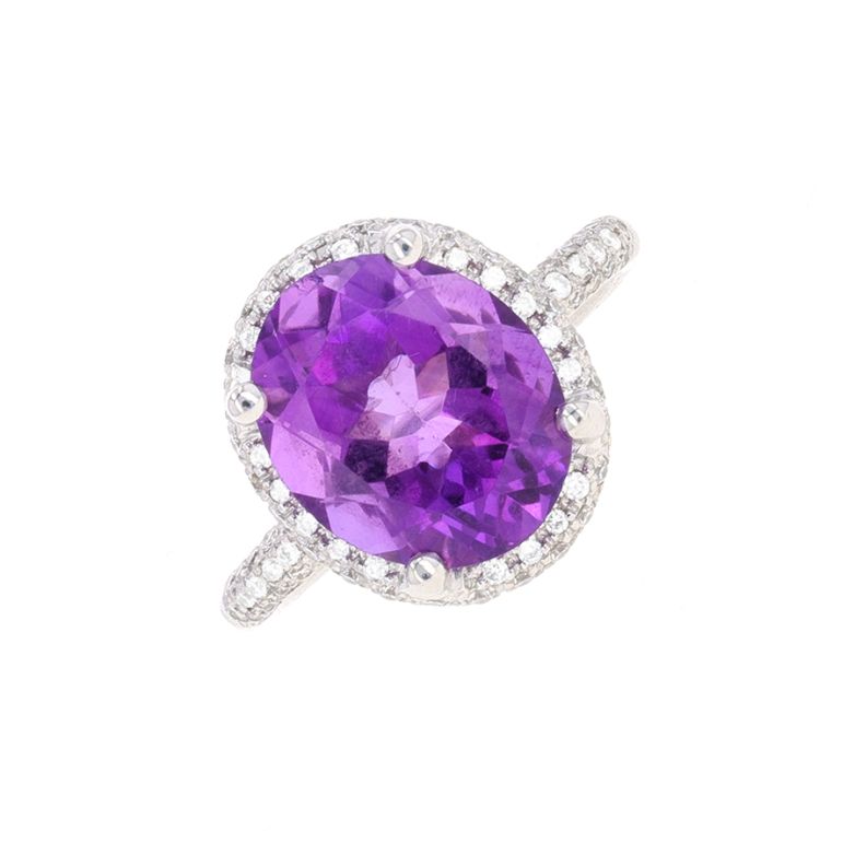 Bague Or Blanc 18 Carats Avec Diamants 0.38 Carat - Taille 54, 7,30 G, Occasion Très Bon état