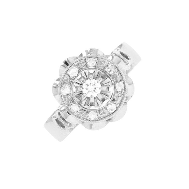 Bague or gris diamant (s) Vintage Bague or gris diamant (s) Vintage