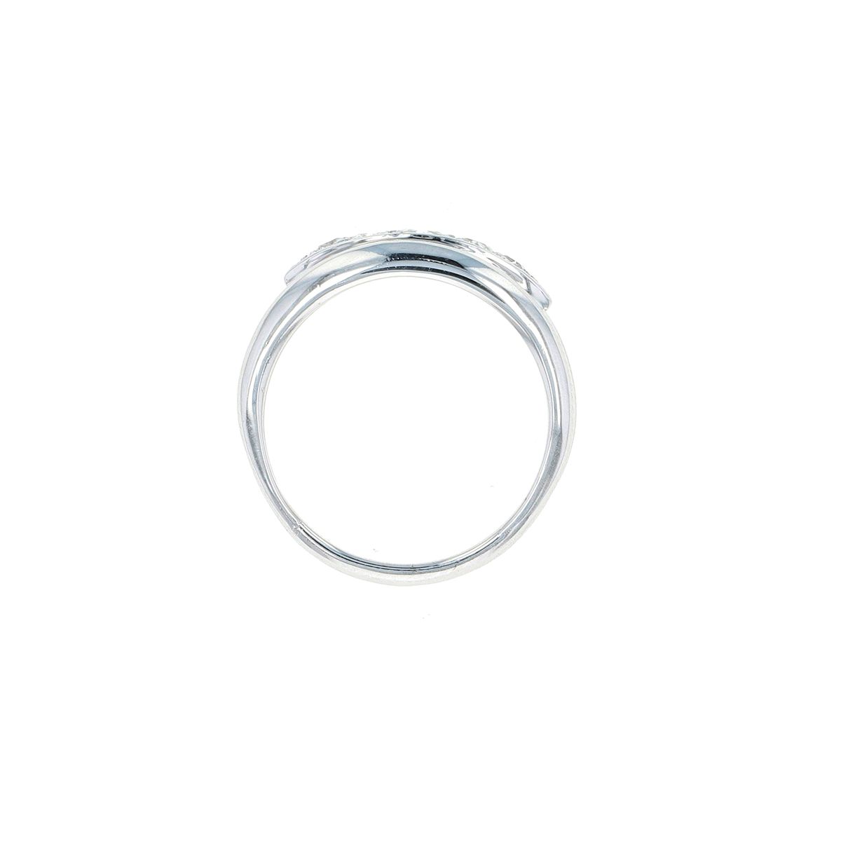 Bague Or 18 Carats Blanc Avec Diamants - Poids 6,06 G - Occasion Cocktail