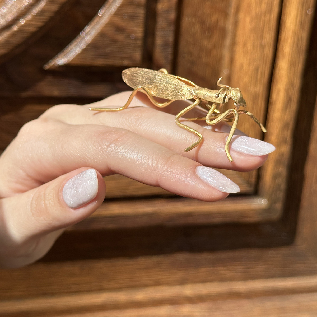 Broche ancienne insecte or jaune 13.89g