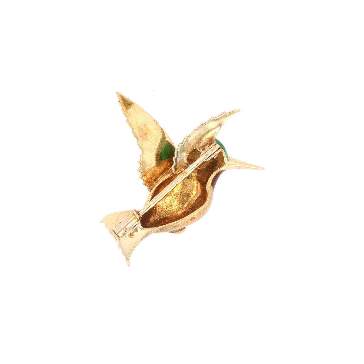 Broche Vintage Ancienne Ovale Avec Oiseaux - Bijou Années 1920 - Occasion