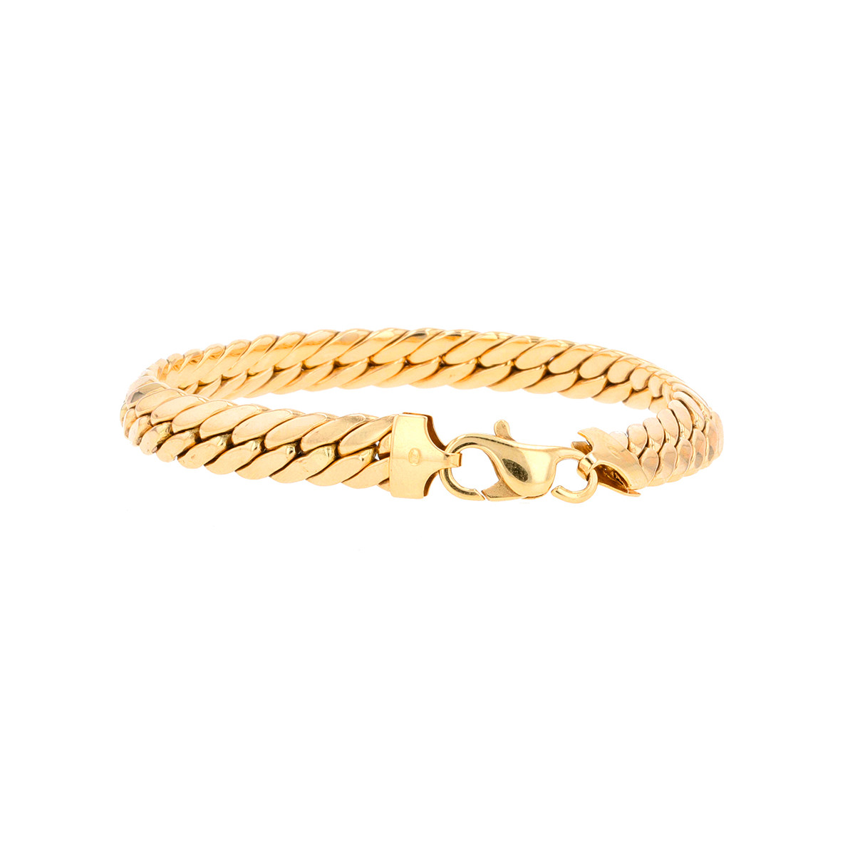 Bracelet Maille Anglaise 20 Cm X 5 Mm En Plaqué Or 18 Carats - Bijou Neuf Avec étiquettes - Marque Bijouxia