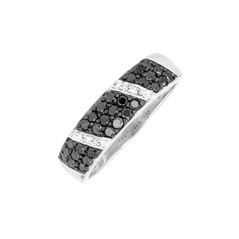 Bague diamants noirs et...