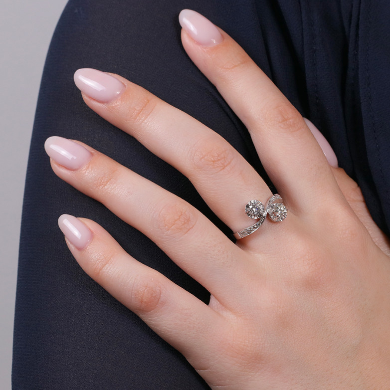 Bague Toi & Moi diamants...