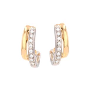 Boucles d'oreilles or bicolore diamant (s)