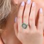 Bague or gris émeraude et diamant(s) 