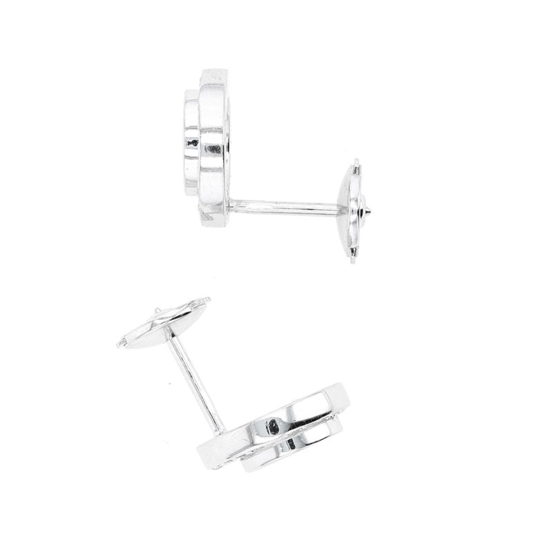Boucles d'oreilles or gris signé Boucles d'oreilles or gris signé